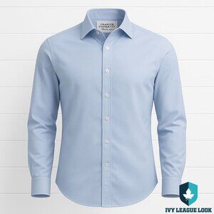 Charles Tyrwhitt Light Blue Non-Iron Dress Shirt L Classic Fit